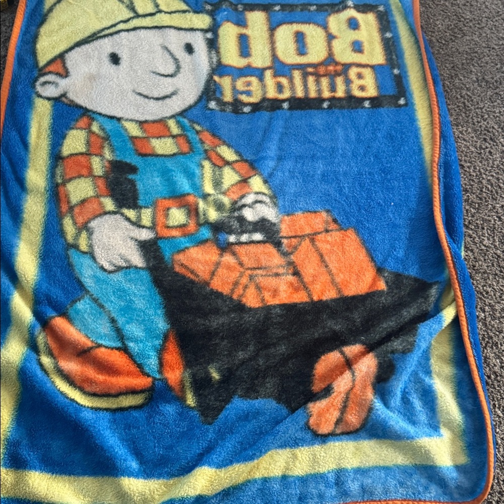 Bob The Builder Fleece Blanket Wall Hanging Multicolor Kids Baby 56” X 32” Y2K - Picture 6 of 6